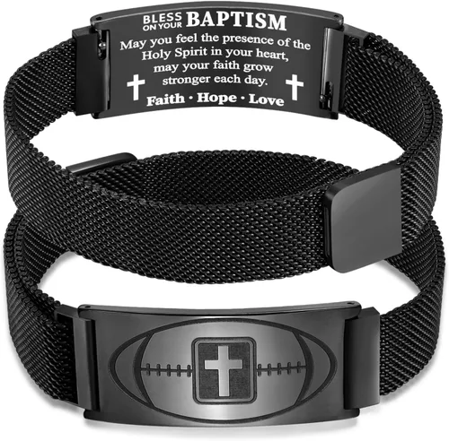 Miniatura 26 de Regalos de graduación, pulsera de fútbol, fútbol, baloncesto, béisbol, regalos de pulsera, pulseras de cruz de fe para hombres, bautismo, primera