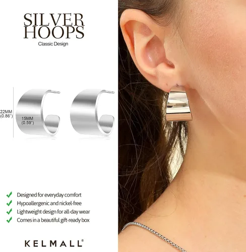 Miniatura 29 de KELMALL Aretes tipo argolla de oro de 14 quilates para mujer, hipoalergénicos, gruesos, redondos, no se deslustra, para orejas sensibles