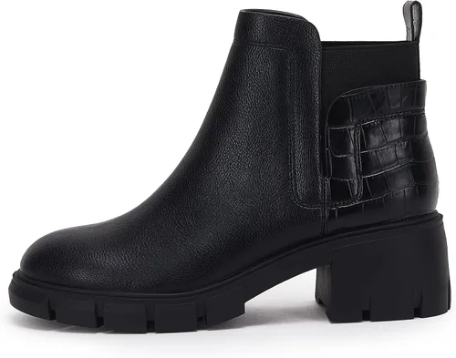 Miniatura 2 de Botas de tobillo elásticas para mujer, con suela de lengüeta, tacón grueso, tacón medio de bloque