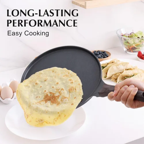 Miniatura 3 de SENSARTE Sartén Antiadherente para Crepas, Sartén Dosa con Revestimiento de Granito Suizo Sartén Plana para Panqueques Plancha Tawa de 12 Pulgadas