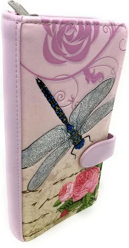 Shag Wear Cartera grande vintage libélula para mujer, color rosa, Vintage Libélula Rosa, L, Moderno