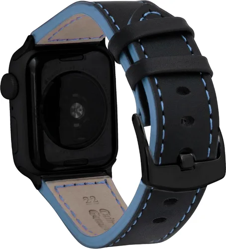 Bandini Correa de cuero para hombre para Apple Watch de 1.732 in 1.772 in 1.654 in 1.614 in 1.575 in 1.496 in 1.929 in y Ultra, correa de iWatch de