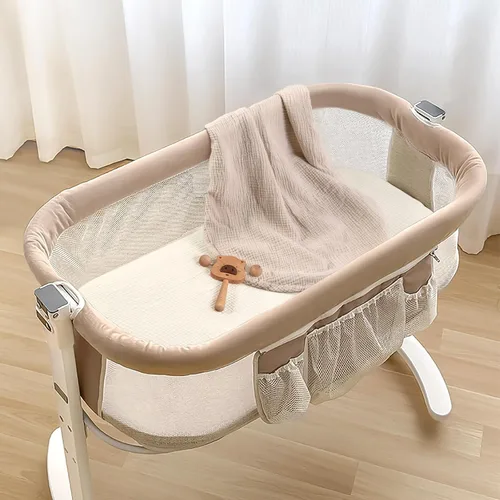 Miniatura 25 de lulumoon Sábanas de muselina para moisés para bebé: sábanas ajustables suaves para moisés de cabecera para niños y niñas Oliva y Crema