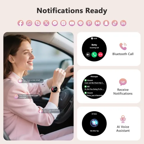 Miniatura 10 de Blackview Smart Watch for Women(Make/Answer Calls), 1.43''AMOLED Touchscreen Fitness Tracker with 100+ Sports Modes, Heart Rate/SpO2/Sleep Monitor/2