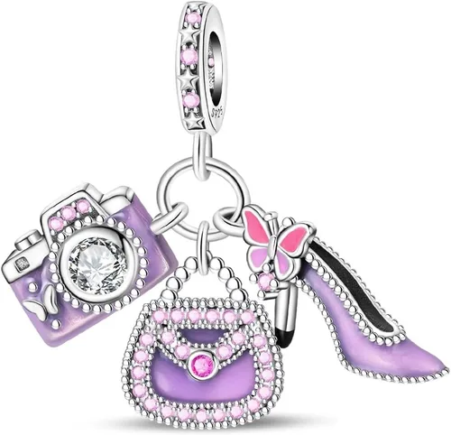 Miniatura 85 de Pandach Dijes colgantes de plata de ley 925 para pulseras y collares, dijes colgantes de Madonna con cuentas de girasol, joyería para mujer