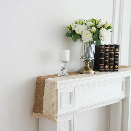 Miniatura 6 de Simple&Opulence - Camino de mesa de macramé estilo bohemio - 12 x 60 pulgadas, camino de mesa de algodón estilo granja con bordes trenzados