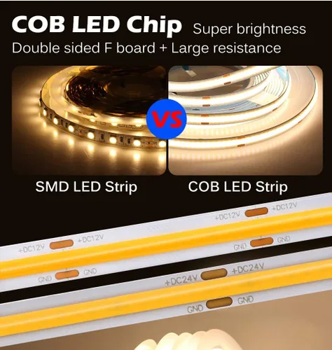 Miniatura 2 de Tira LED COB de 24 V CC de alta densidad, flexible, chips CRI 90, cálido, natural, fresco, 3000 K, 4000 K, 6000 K, luces blancas, cinta de 16.4 ft