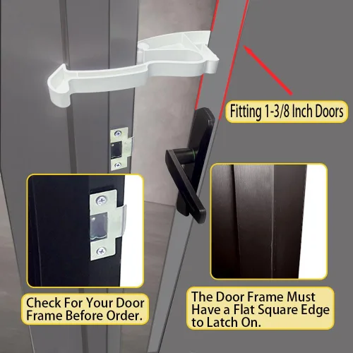 Miniatura 5 de Pestillo para puerta de gato, cerradura de tope de puerta para gatos para mantener a los perros fuera de la caja de arena, puerta interior, a prueba