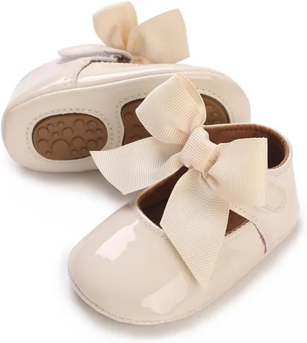 COSANKIM Zapatos planos Mary Jane para bebés y niñas, suela de goma antideslizante, zapatos de vestir de princesa para boda