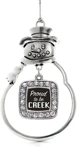 Miniatura 52 de Inspired Silver - Adorno de rodillo de reina - Adorno cuadrado de plata con muñeco de nieve con joyas de circonita cúbica