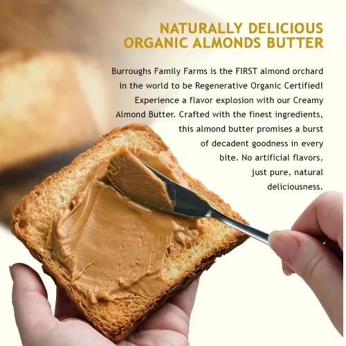 Miniatura 4 de Burroughs Family Farms Regenerative - Mantequilla de almendras cremosa orgánica, mantequilla de almendras tostadas con 0% de sodio y colesterol