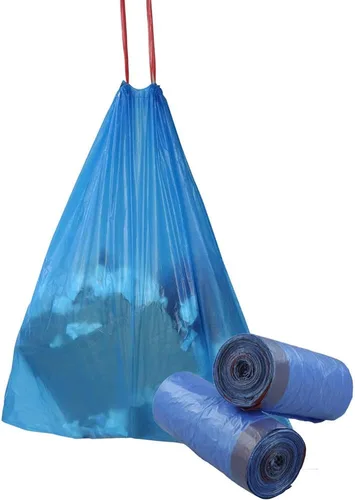Miniatura 10 de Fiaze - Bolsas de basura con cordón de 13 galones, 200 unidades (azul)