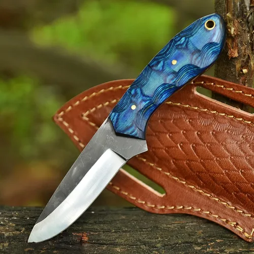Cuchillo de vaquero hecho a mano de encargo con el regalo de la envoltura de cuero de la torta para los hombres - cuchillo del estilo