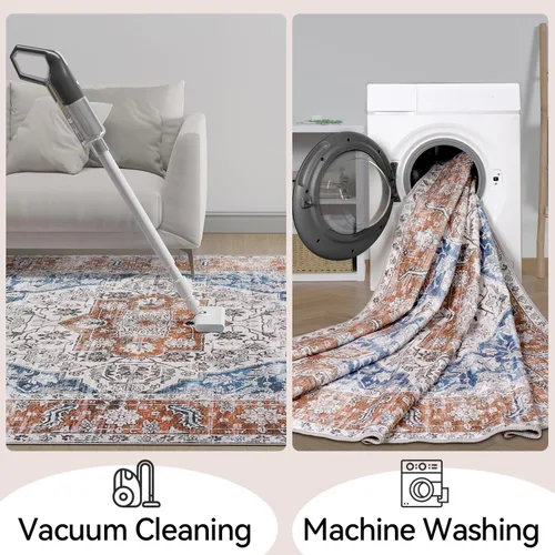 Miniatura 5 de Hargiis Alfombra de área, 2 x 3, antideslizante, lavable, alfombra para puerta interior, alfombra para dormitorio, cocina, entrada o baño, alfombra