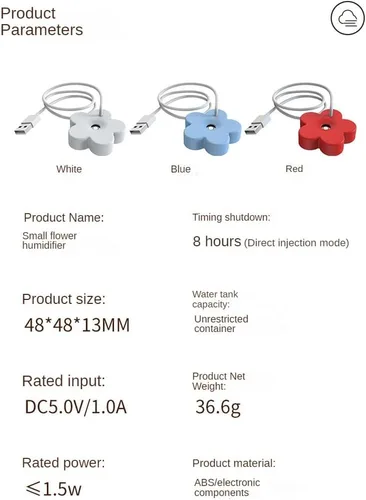 Miniatura 8 de Humidificador pequeño USB 2 paquetes de humidificador portátil creativo de flores, fácil de usar, mini silencioso de plástico para el hogar