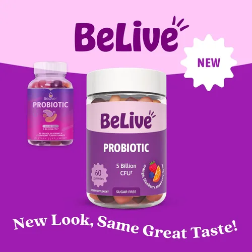 Miniatura 2 de BeLive Gomitas probióticas – Probióticos con 5 mil millones de UFC para la salud digestiva, hombres, mujeres y niños – para apoyo inmunológico, sin