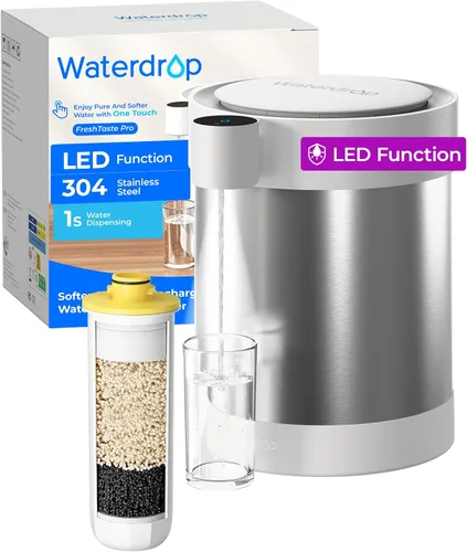 Miniatura 13 de Waterdrop Gran dispensador de filtro de agua eléctrico de 27 tazas, sistema instantáneo recargable de 200 galones, certificado NSF/ANSI Blanco