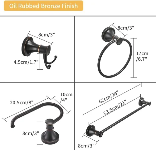 Miniatura 3 de BESy Juego de 4 accesorios de baño de bronce aceitado