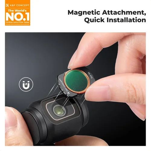Miniatura 2 de K&F Concept Filtro magnético de estrella para DJI Osmo Pocket 3, 6 puntos de pantalla cruzada Starburst Filtro de lente efecto brillante, vidrio
