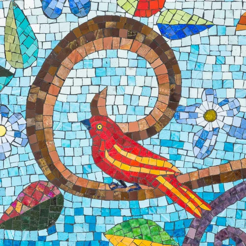 Miniatura 6 de MECCANIXITY Azulejos de mosaico, 55 piezas, 13 caras de cristal con purpurina de 0.4 x 0.4 in para manualidades a granel, kits de arte de mosaico