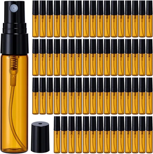 Miniatura 9 de Tanlade 300 mini botellas de spray de 0.2 fl oz recargables de plástico negro para viaje, atomizador para enjuague bucal, botella de colonia
