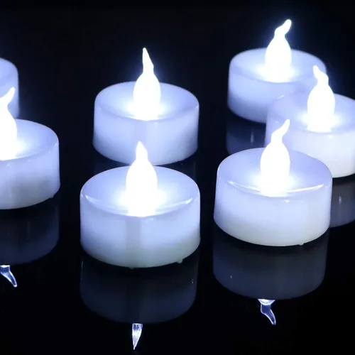Miniatura 9 de Velas de luz LED a pilas, juego de 24, realistas y brillantes titilantes, duraderas 200 horas, operadas con pilas, sin llama, velas de luz LED