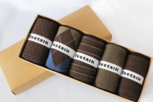 Miniatura 2 de Feetalk Calcetines de vestir modales para hombre, calcetines de algodón casuales con patrón resistente al olor