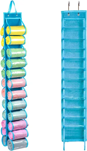 Miniatura 15 de Bolsa de almacenamiento para leggins con colgador, puede contener 24 leggins o camisas, organizador de compartimentos para pantalones vaqueros