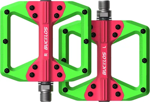 Miniatura 7 de BUCKLOS Pedales planos MTB para bicicleta de montaña, pedales de bicicleta de carretera CNC para adultos con 3 rodamientos, pedal de plataforma