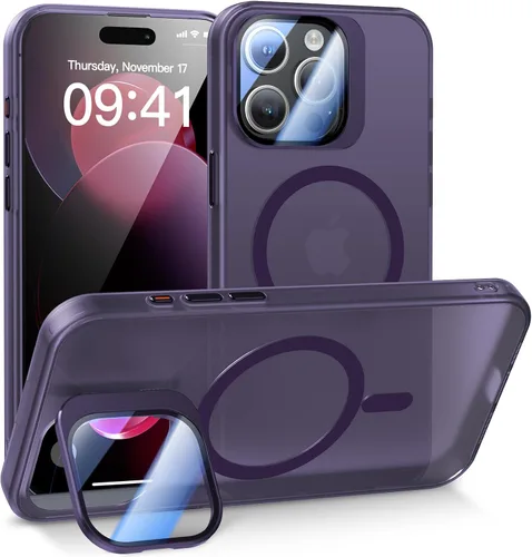 Miniatura 7 de Meifigno Window Mag Series - Funda diseñada para iPhone 15 Pro, soporte de cámara integrado y compatible con MagSafe, parte trasera mate translúcida