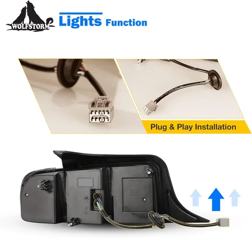 Miniatura 3 de WOLFSTORM Luz Trasera LED Compatible con Ford Mustang 2010 2011 2012 2013 2014 con Diseño de Luz de Giro Dinámico, Reemplazo de Luz Trasera
