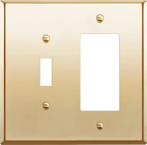 Miniatura 34 de ENERLITES - Placa de pared combinada de acero inoxidable para interruptor de palanca y decorativo, resistente a la corrosión, placa metálica de 2