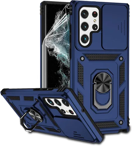 Miniatura 15 de Funda para Samsung Galaxy S22 Ultra con cubierta para lente de cámara, protector de pantalla HD, probado contra caídas de grado militar, soporte