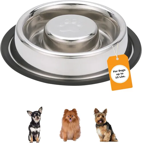 Miniatura 13 de Neater Pet Brands - Tazón de acero inoxidable para alimentación lenta para perros que comen rápido de raza grande, comedero de metal para perros
