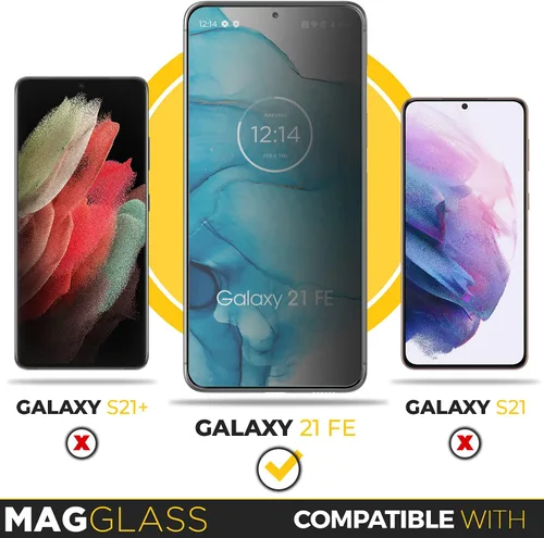 Miniatura 5 de magglass Samsung S21 FE Protector de pantalla de vidrio templado (privacidad)
