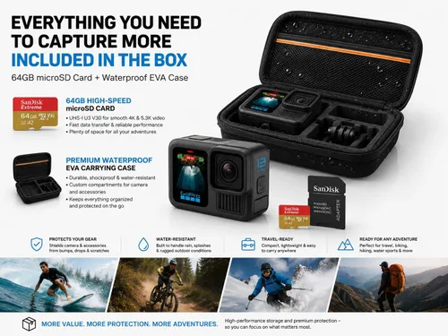 Miniatura 5 de GoPro HERO13 - Cámara de acción impermeable negra con batería Enduro, video HDR de 5.3K, fotos de 27 MP, estabilización hipersuave, transmisión