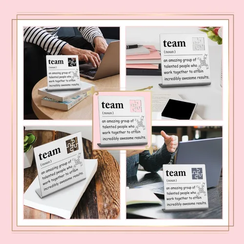 Miniatura 5 de Regalos de trabajo en equipo, placa de trabajo en equipo, definición de trabajo en equipo, regalos de equipo para empleados, compañeros de trabajo