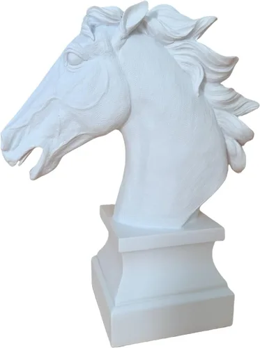 Miniatura 9 de Estatua de cabeza de caballo negra de 12 pulgadas de alto, escultura de caballos para decoración del hogar, resina grande, pintada a mano, animal