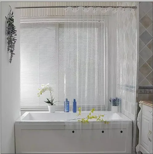 Miniatura 6 de Elegant Comfort Forro de cortina de ducha transparente resistente al agua, 72 x 72 pulgadas de largo para baño con 3 imanes inferiores y ojales a