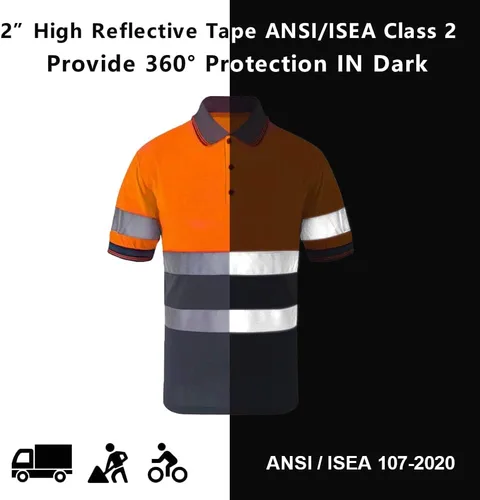 Miniatura 5 de SMASYS Polo de seguridad - Construcción reflectante Hi-viz ropa de trabajo camisetas con bolsillos para mujeres y hombres