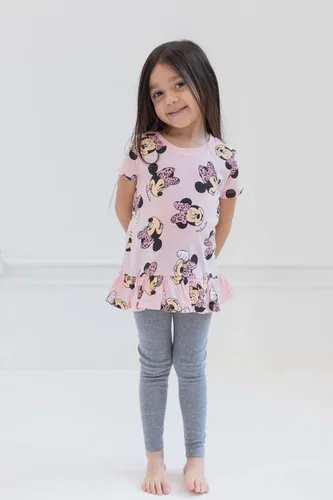 Miniatura 2 de Disney Minnie Mouse - Conjunto de camiseta y leggings para bebés y niños grandes (12 meses - 14-16)