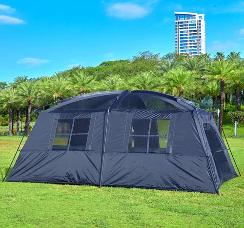 Miniatura 9 de KTT Extra Large Tent 12-14 Person,Family Cabin Tents,2 Rooms,Straight Wall,2 Doors 4 Windows with Mesh,Waterproof,Double Layer,Big Tent for