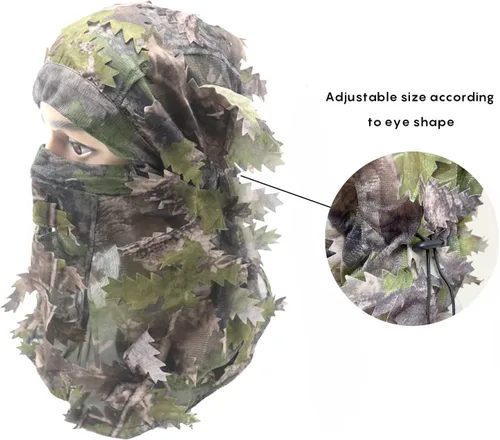 Miniatura 3 de Ghillie Camouflage Leafy Hat 3D Full Face Mask Headwear Turkey Camo Hunter Hunting Accessories