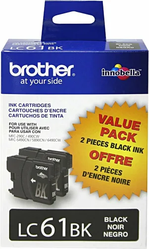 Miniatura 3 de Brother LC61BK Paquete de 2 cartuchos de tinta negra Negro 1