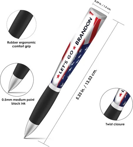 Miniatura 5 de Bolígrafo con la bandera de Lets Go Brandon, diseño de bandera Trump 2024, mercancía de Trump, bolígrafo inspirado en la bandera de Trump