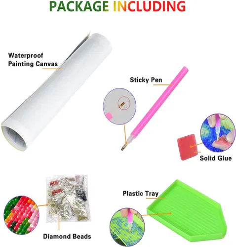 Miniatura 6 de Diymood DIY Kits de pintura de diamantes 5D para adultos Baloncesto - Kits de arte de diamantes para adultos Llama Taladro completo redondo