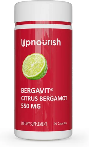 UpNourish BERGAVIT Suplemento de colesterol de bergamota cítrica – Extracto de bergamota cítrica italiana de 550 mg para mujeres y hombres, 90