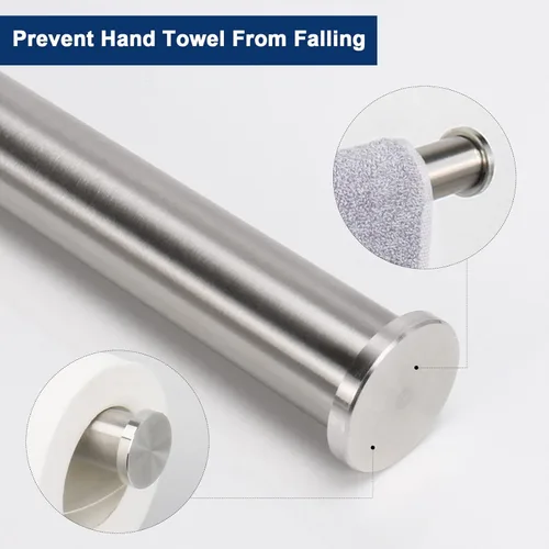 Miniatura 4 de NearMoon Soporte para papel higiénico de baño + soporte para toallas de mano, juego de 2 piezas de accesorios de baño, soporte para rollo de papel