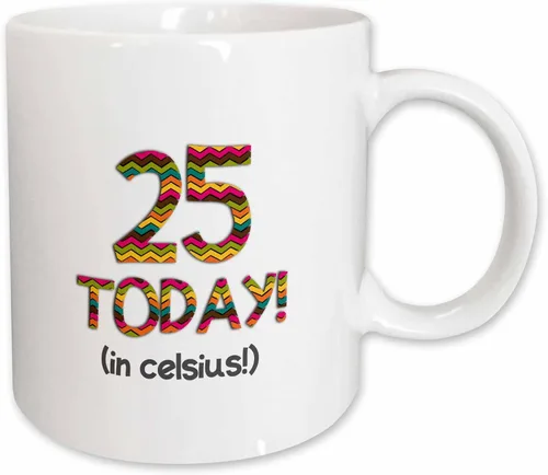 Miniatura 9 de 3dRose 25 Hoy... en celsius - Divertido 77 cumpleaños. 25C es 77 in fahFahrenheit - Tazas (mug_184955_4)