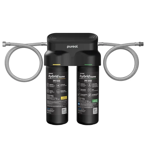 Miniatura 10 de Pureal Hybrid Home PPU-1020D - Sistema de filtro de agua de 2 etapas para debajo del fregadero, 10 K galones, NSF/ANSI 42 y 372, filtro de con grifo